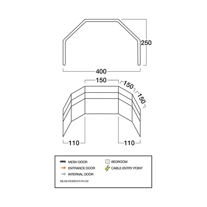 Vango AirBeam Windbreak - 5 Panel - Elements ProShield Shadow Grey Vango  - Dynamic Drive