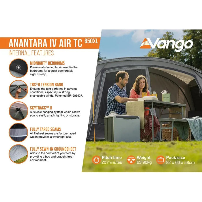 Vango Anantara IV Air TC 650XL 650XL Cloud Grey Tent 6 Berth Vango  - Dynamic Drive