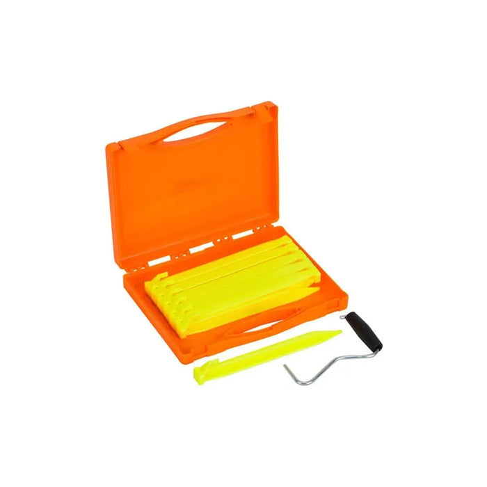 Vango Bolt Plastic Peg Set 22cm x 12 Peg Extractor storage case Yellow Vango  - Dynamic Drive