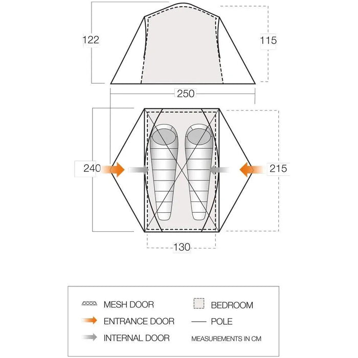 Vango Tryfan 200 Pamir Green 2 Person Tent Vango  - Dynamic Drive