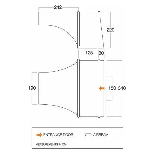 Vango Elite Air Side Awning - Sentinel Elite - TA002 Cloud Grey Vango  - Dynamic Drive