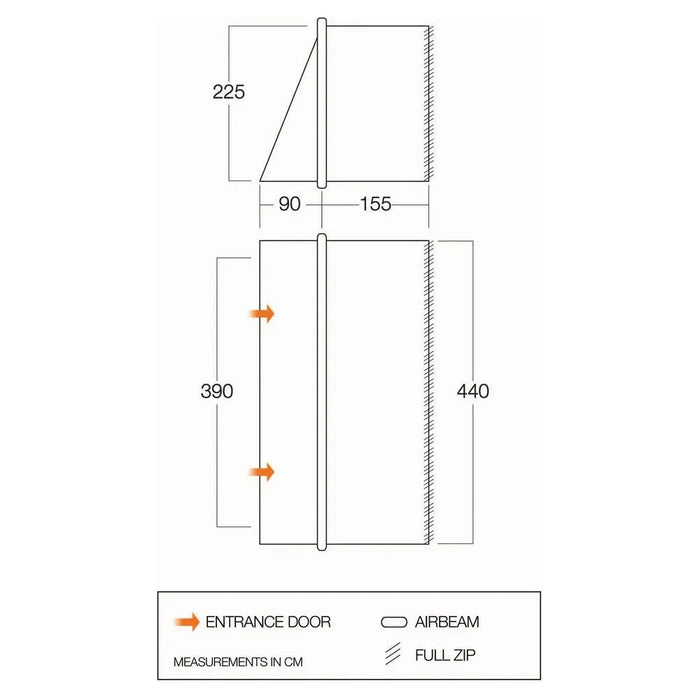 Vango Zipped Front Awning - SentElite - TA101 - Tahiti/Anantara/Ventanas Cloud Grey Vango  - Dynamic Drive