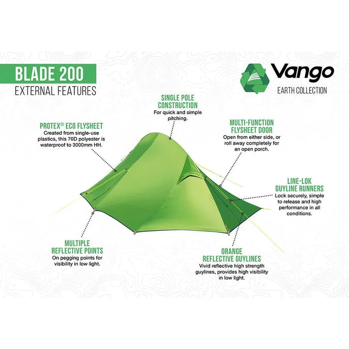 Vango Blade 200 Pamir Green 2 Person Tent Vango  - Dynamic Drive