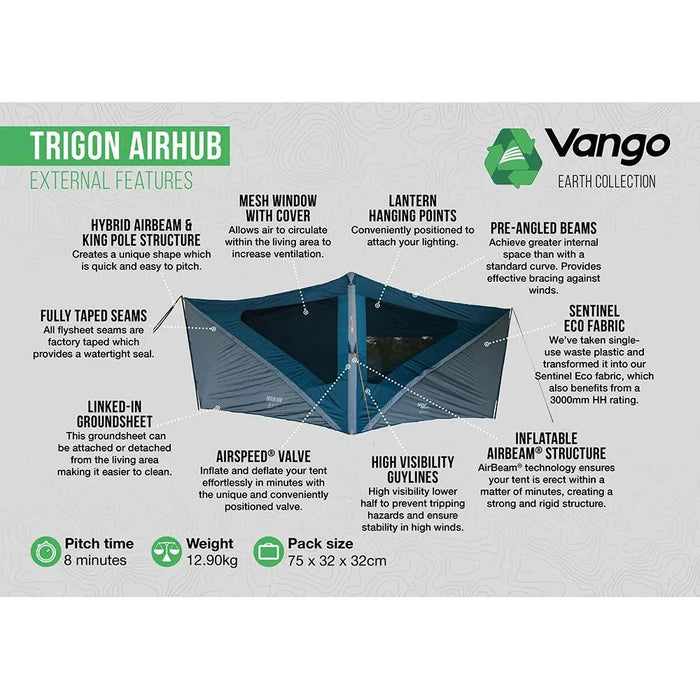 Vango Trigon AirHub Moroccan Blue Tent Vango  - Dynamic Drive