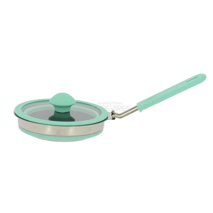 Incasa Collapsible Folding Silicone Small 16cm Pan Casserole with Glass Lid & Handle Incasa  - Dynamic Drive