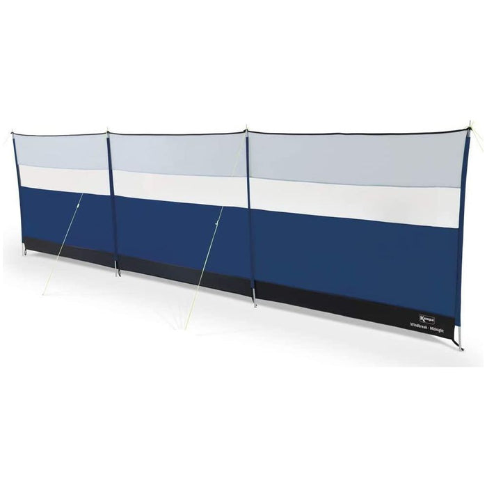 Kampa 4 Steel Poled 5m Camping Windbreak with Clear Viewing Panels - Midnight Blue Kampa  - Dynamic Drive