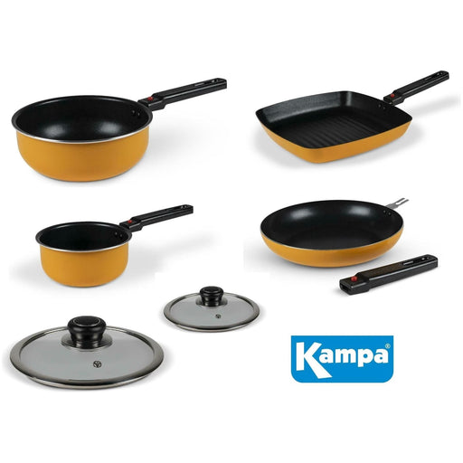 Kampa 6 Pcs Set Saucepans & Frying Pans Removeable Handle Kampa  - Dynamic Drive