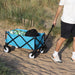 Large Wheel Folding Wagon Pull Along Cart Trolley Garden Camping Festival Beach Leisurewize  - Dynamic Drive