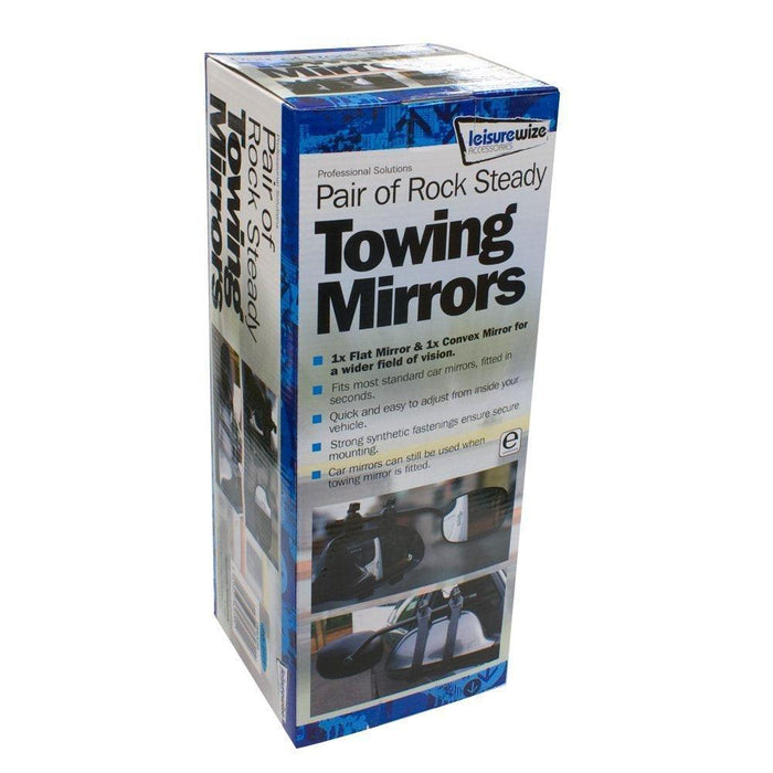 Leisurewize Rock Steady Caravan Towing Mirrors Twin pack Flat & Convex LWACC34 Leisurewize  - Dynamic Drive