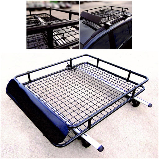 Leisurewize Universal Heavy Duty Steel Aerodynamic Roof Rack Bar Tray Carrier UK Camping And Leisure