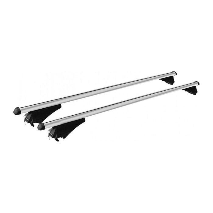 Locking Universal Aluminium Car Roof Bars Cross Rack 1.2M For Flush & Raised Rails 75kg Maypole  - Dynamic Drive