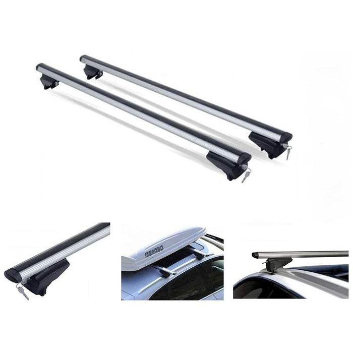 Locking Universal Aluminium Car Roof Bars Cross Rack 1.2M For Flush Rails 90kg Maypole  - Dynamic Drive