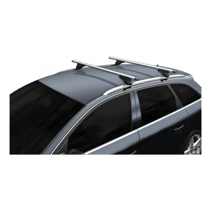 Locking Universal Aluminium Car Roof Bars Cross Rack 1.35M For Flush & Raised Rails 75kg Maypole  - Dynamic Drive