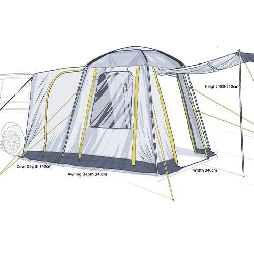 Maypole Broadway Poled Tailgate Awning for Campervan Maypole  - Dynamic Drive