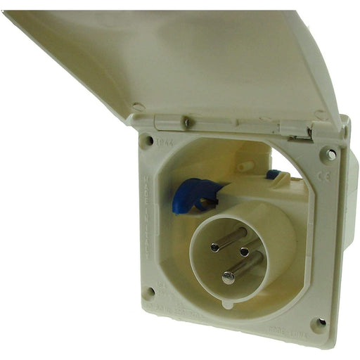 Maypole MP598B 240V 16Amp Mains Flush Fit Socket- Caravan Inlet White Maypole  - Dynamic Drive