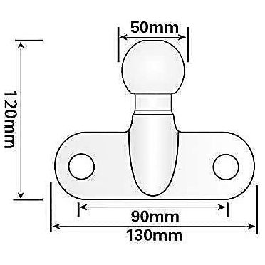 Maypole Tow Bar 50mm Tow Hitch Eu MP500B Maypole  - Dynamic Drive