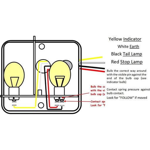 Maypole Trailer Square Rear Lamp Back Light 12v Volt MP17B - UK Camping And Leisure