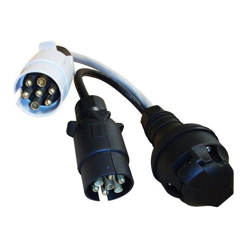 Milenco Car 7 Pin to Caravan 13 Pin Twin Adaptor 12N 12S Plug 12v Convertor 2509 UK Camping And Leisure