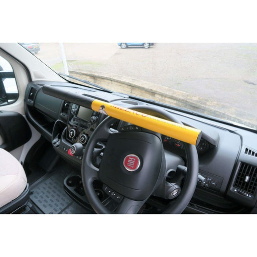 Milenco Small Camper Van Motorhome High Security Steel Steering Wheel Lock Yellow 54.5cm UK Camping And Leisure