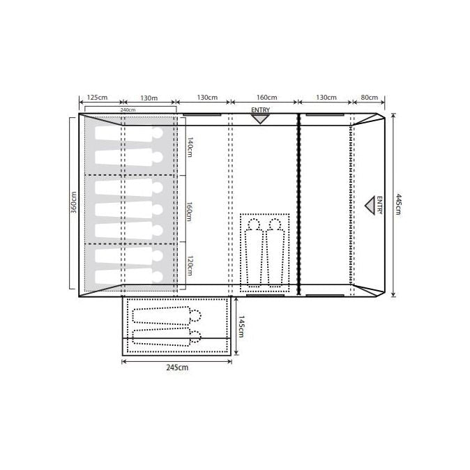 Outdoor Revolution Airedale 7.0SE 7 (+4) Berth Inflatable Air Tent including Footprint & Lounge Liner Outdoor Revolution  - Dynamic Drive