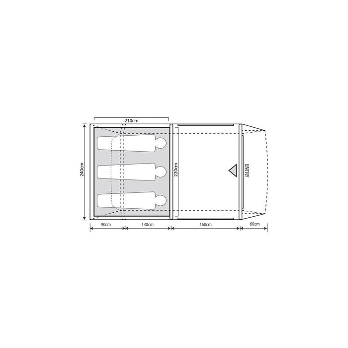 Outdoor Revolution Camp Star 3 Berth 350 Inflatable Air Tent Bundle with Footprint & Carpet Outdoor Revolution  - Dynamic Drive