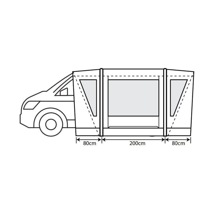 Outdoor Revolution Cayman Combo Air Mid Driveaway Awning  210-255cm Outdoor Revolution  - Dynamic Drive