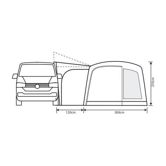 Outdoor Revolution Cayman Curl XLE F/G Poled Mid Driveaway Awning 210-255cm Outdoor Revolution  - Dynamic Drive