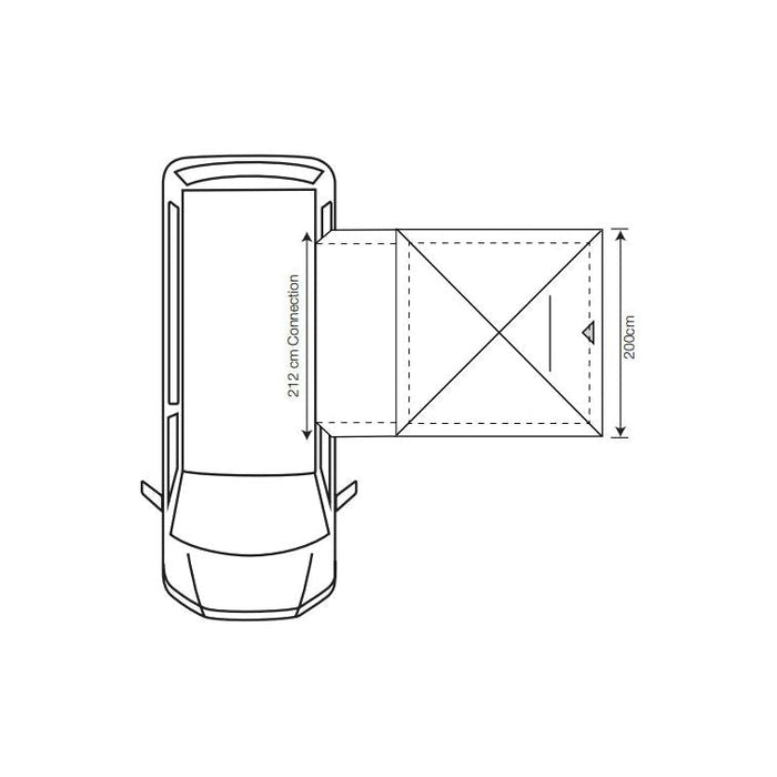 Outdoor Revolution Cayman Outhouse Handi XL Mid Top Drive Away Awning VW T4 T5 Outdoor Revolution  - Dynamic Drive