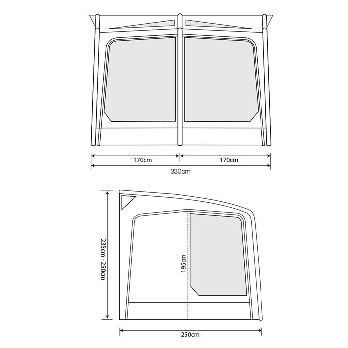 Outdoor Revolution Eclipse Pro 330 Air Caravan Awning (235-250cm) Outdoor Revolution  - Dynamic Drive