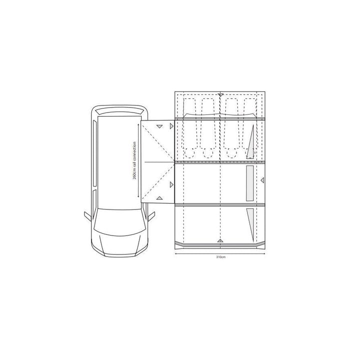 Outdoor Revolution Movelite EURO T4E Lowline Awning 180-220cm Euro model 2023 - UK Camping And Leisure