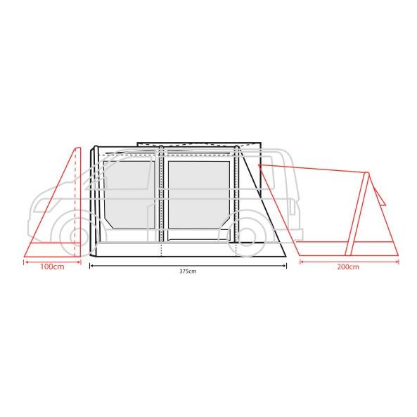 Outdoor Revolution Movelite T3E Low Awning 180-220cm Outdoor Revolution  - Dynamic Drive