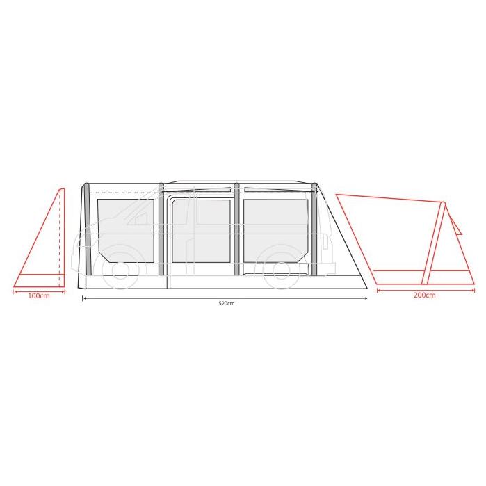 Outdoor Revolution Movelite T4E PC Highline Air Inflatable Awning 255-305cm Outdoor Revolution  - Dynamic Drive