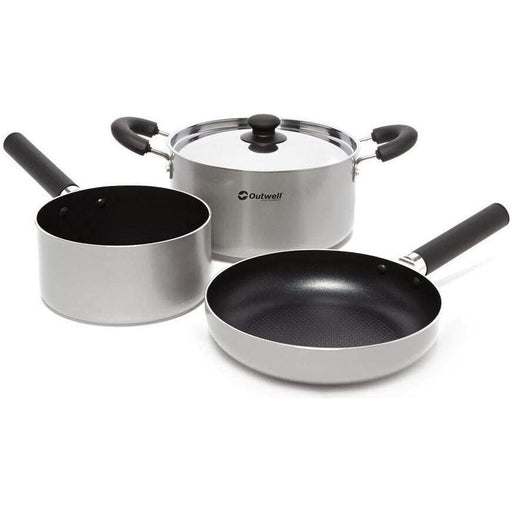 Outwell Medium Feast Cook Camping Pan Set - Aluminium Cookware with Detachable Handles ukcampingandleisure  - Dynamic Drive