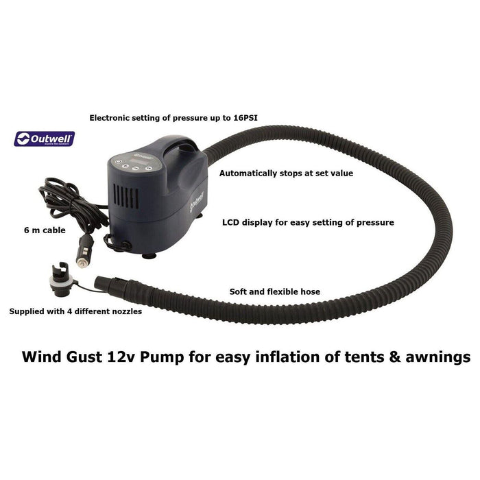 Outwell Wind Gust Tent Pump 12V, electrical pump to inflate tents / awnings Outwell  - Dynamic Drive