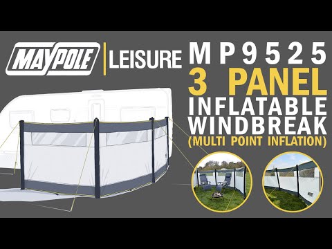 Maypole 3 Panel Inflatable Camping Windbreak with Windows L480cm x H140cm Maypole - Dynamic Drive