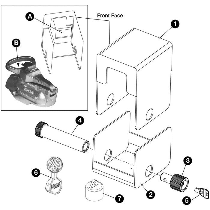 Purpleline Saracen High Security Hitch Lock - Fits Williams Trailers / Knott Purpleline  - Dynamic Drive