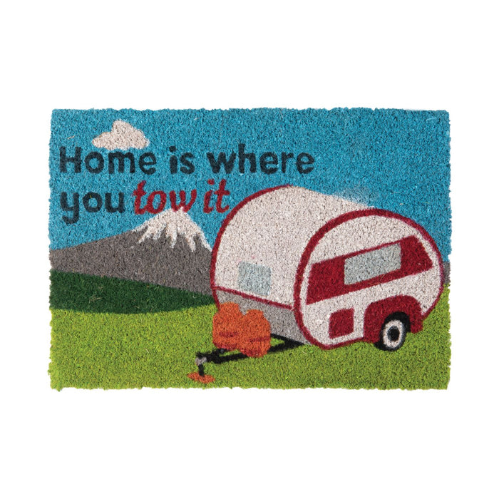 Quest Caravan Door Mat Home Is Where You Park It Outdoor Heavy Duty Coir Quest  - Dynamic Drive