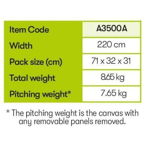 Quest Falcon 220 Super Lightweight Poled Caravan Porch Awning 2022 Quest  - Dynamic Drive