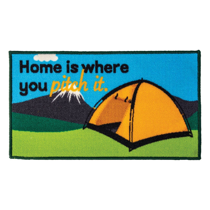 Quest Home Is Where You Pitch It Indoor Door Mat Washable 40 x 70cm Tent Camping Quest  - Dynamic Drive