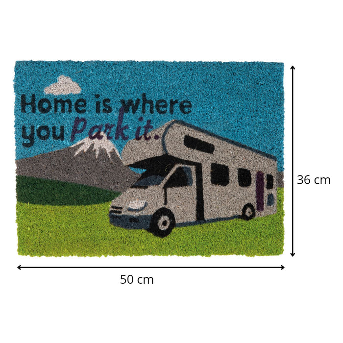 Quest Motorhome Door Mat Home Is Where You Park It Outdoor Heavy Duty Coir Quest  - Dynamic Drive