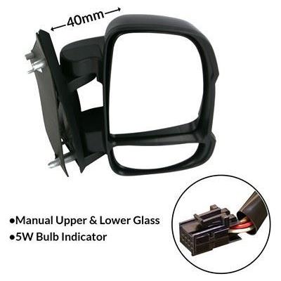 Replacement Mirror Assembly R/H Short Arm Manual 2006 On Ducato Boxer Jumper DUC N/A  - Dynamic Drive