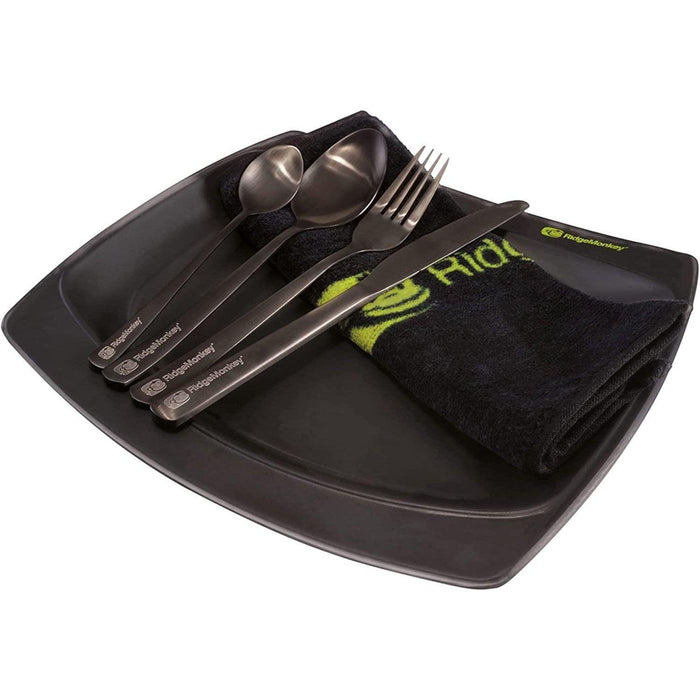 RidgeMonkey Plate & Cutlery Set XL DLX RidgeMonkey  - Dynamic Drive