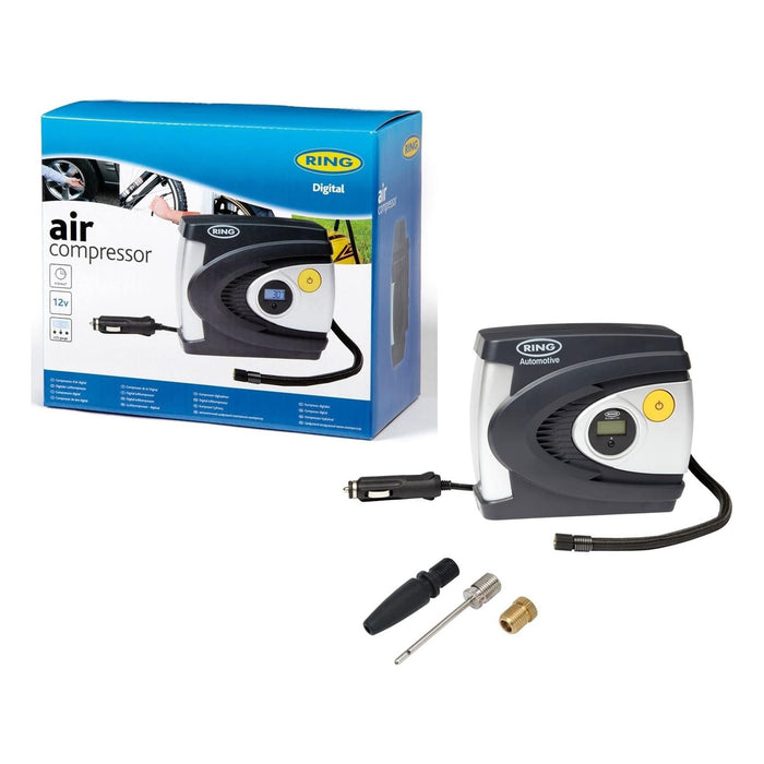 Ring RAC615 12v Car Tyre Digital Air Compressor Inflator Electric Pump 12V Ring  - Dynamic Drive