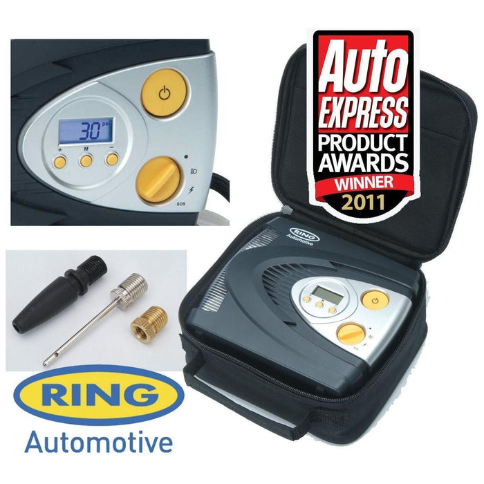 Ring RAC630 12V Digital Air Compressor Wheel Tyre Inflator Pump Psi & Bar + Case ukcampingandleisure  - Dynamic Drive