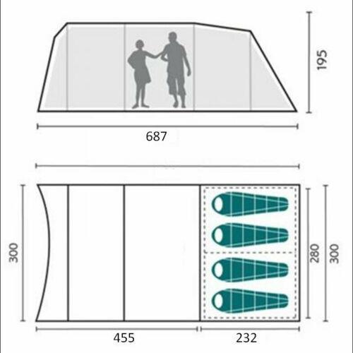 Royal Welford 4 Air Tent W526 Royal  - Dynamic Drive