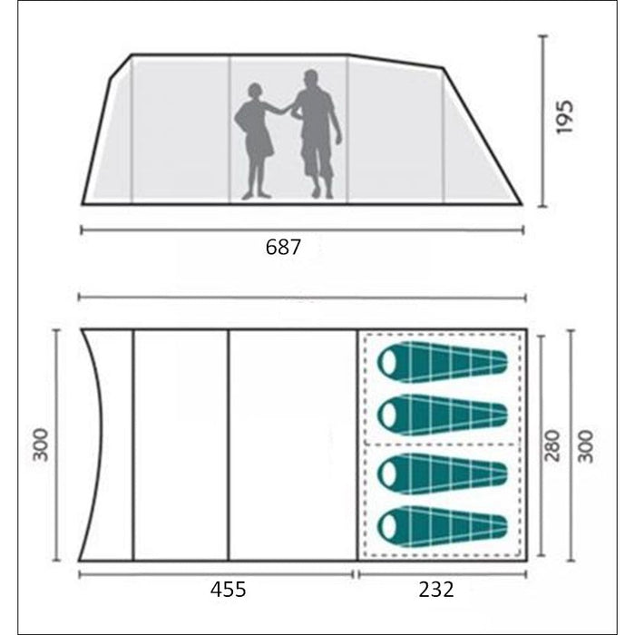 Royal Welford Pole Tent 4 Berth W525 Royal  - Dynamic Drive