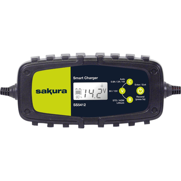 Sakura Smart Intelligent Battery Charger 6v 12v Lithium, AGM & Lead Acid 230v Sakura  - Dynamic Drive