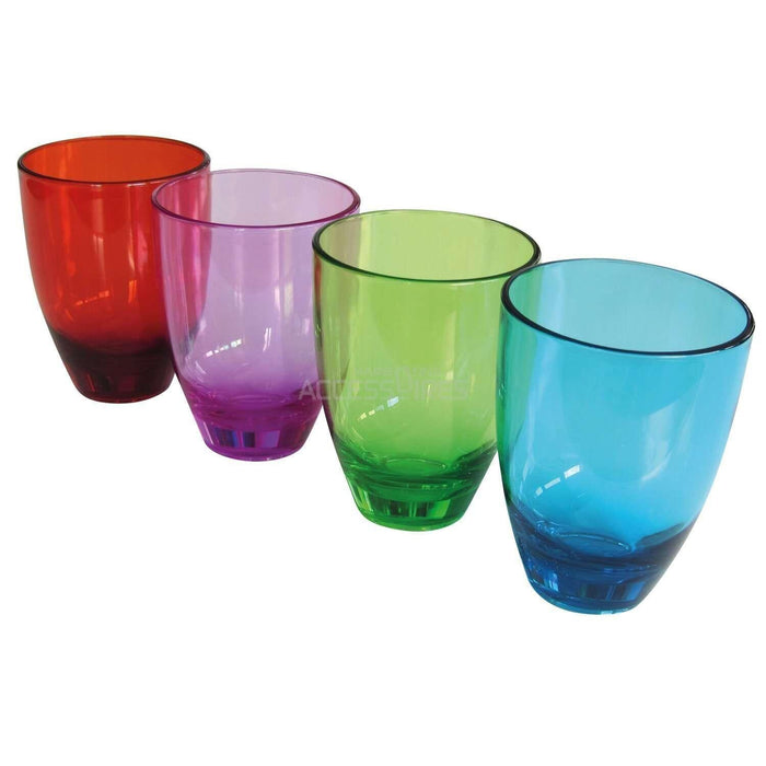 Set of 4 polycarbonate Drinking Glasses for Picnics Camping Motorhomes Incasa  - Dynamic Drive