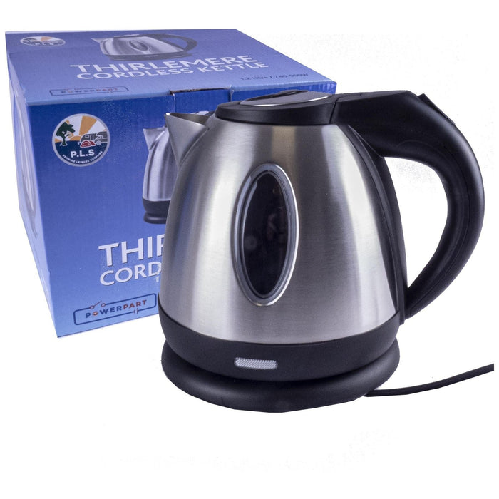 Silver Chrome Low Power 1.2L 750W Cordless Kettle Powerpart  - Dynamic Drive