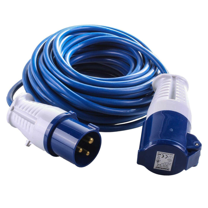 Silverline 14M Caravan Camping Hook Up Cable 16A Lead & Mains Plug Adaptor Silverline  - Dynamic Drive